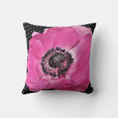 ピンクのポピーが必要なのは愛だけはっきりしたモダンフローラ クッション (裏面)