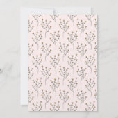 ピンクのポピーと蝶の水彩画 ブライダルシャワー 招待状 (裏面)