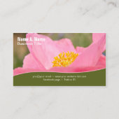 ピンクのポピーのクローズアップ写真の両面 名刺 (正面)