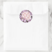 ピンクのポピーのフォトフレーム ラウンドシール (バッグ)