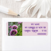 ピンクのポピーのポピーの写真差出人住所ラベル ラベル (インサイチュ)