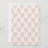 ピンクのポピーのワイルドフラワーバタフライベビーシャワー 招待状 (裏面)