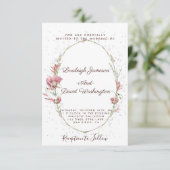 ピンクのポピーの結婚式招待状 招待状 (スタンド正面)