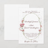 ピンクのポピーの結婚式招待状 招待状 (正面/裏面)