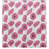 ピンクのポピーの花のシャワーカーテン シャワーカーテン (正面)