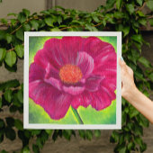 ピンクのポピーの花アクリ絵画ルの ポスター