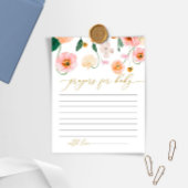 ピンクのポピーの花ベビーシャワー祈りの言葉カード