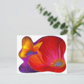 ピンクのポピーの花蝶 – 数々の ポストカード (スタンド正面)