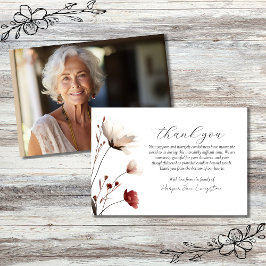 ピンクのポピー写真記念碑 サンキューカード