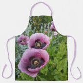 ピンクのポピー紫色の花の女性ムマザーズのエプロン エプロン (正面)