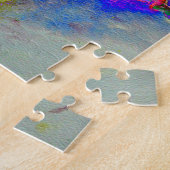 ピンクのポピー、水彩フローラ絵画ズ ジグソーパズル (側面)