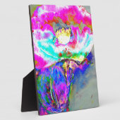 ピンクのポピー、水彩フローラ絵画ズ フォトプラーク (側面)