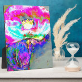 ピンクのポピー、水彩フローラ絵画ズ フォトプラーク (側面)