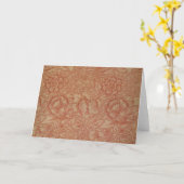 ピンクのポピー（William Morris著） (ヴィンテージパターン) カード (黄色い花)