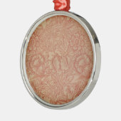 ピンクのポピー(William Morris著) (ヴィンテージパターン) メタルオーナメント (左)