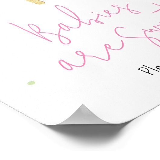 ピンクのポプシクル赤ちゃんシャワーベビーは甘い ポスター (角)