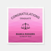 ピンクのポリゴンとスケール スタンダードカクテルナプキン (正面)