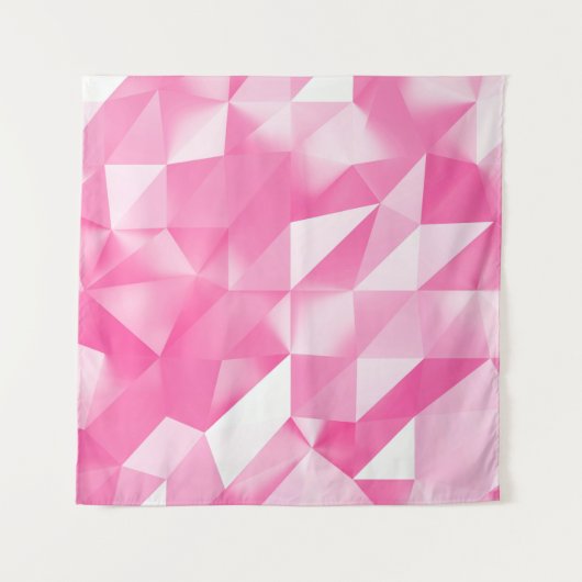 ピンクのポリゴンの背景:抽象芸術描写3D タペストリー (正面)
