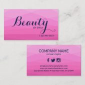 ピンクのポリゴン背景 名刺 (正面/裏面)