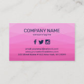 ピンクのポリゴン背景 名刺 (裏面)