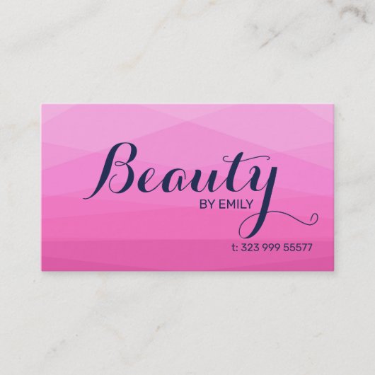 ピンクのポリゴン背景 名刺 (正面)