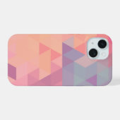 ピンクのポリゴン iPhone 15ケース (裏面横)