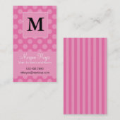 ピンクのポルカのお母さんカード コーリングカード (正面/裏面)