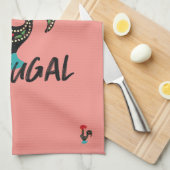 ピンクのポルトガルのシンボル、バルセロス・ルースター キッチンタオル (四つ折り)