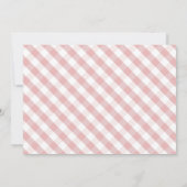 ピンクのポンプキントラックのギンガムガール写真1歳の誕生日 招待状 (裏面)