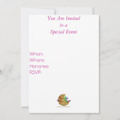 ピンクのポーク点のプードル 招待状 (裏面)