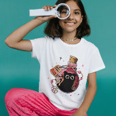 ピンクのポーションに閉じ込められたかわいい邪悪な猫のボトル Tシャツ