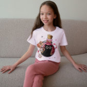 ピンクのポーションに閉じ込められたかわいい邪悪な猫のボトル Tシャツ