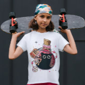 ピンクのポーションに閉じ込められたかわいい邪悪な猫のボトル Tシャツ