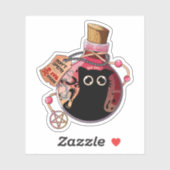 ピンクのポーションに閉じ込められた邪悪な猫の霊ボトル シール (シート)