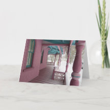 ピンクのポーチに冬の雪 – マーサのブドウ畑