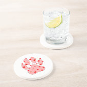 ピンクのポープリントとハート コースター (側面)