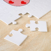 ピンクのポープリントとハート ジグソーパズル (側面)