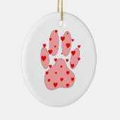ピンクのポープリントとハート セラミックオーナメント (右)