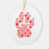 ピンクのポープリントとハート セラミックオーナメント (左)
