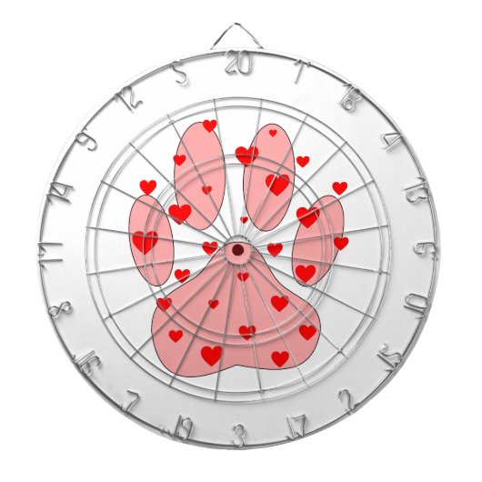 ピンクのポープリントとハート ダーツボード (正面)