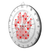 ピンクのポープリントとハート ダーツボード (正面右)