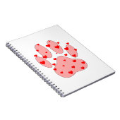 ピンクのポープリントとハート ノートブック (右側)