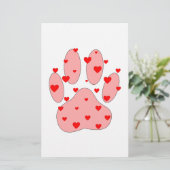 ピンクのポープリントとハート 便箋 (スタンド正面)