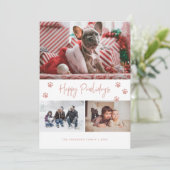 ピンクのポープリント3フォトコラージハッピーパワデイズペット シーズンカード (スタンド正面)