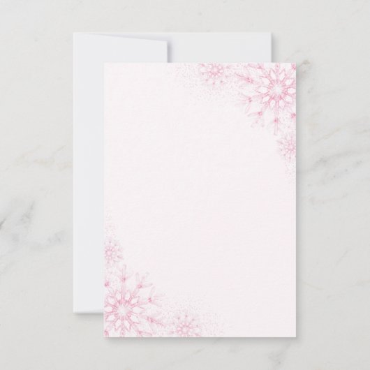 ピンクのポーラーベアー 感謝カード (裏面)