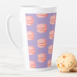 ピンクのマカロン カフェラテマグ