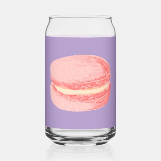 ピンクのマカロン ガラス缶 (正面)