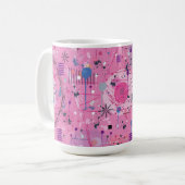ピンクのマキシマリスト抽象芸術 コーヒーマグカップ (正面左)