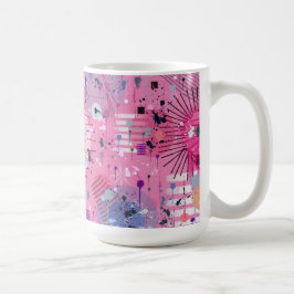 ピンクのマキシマリスト抽象芸術  コーヒーマグカップ