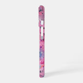 ピンクのマキシマリスト抽象芸術  iPhone 16ケース (左側面)